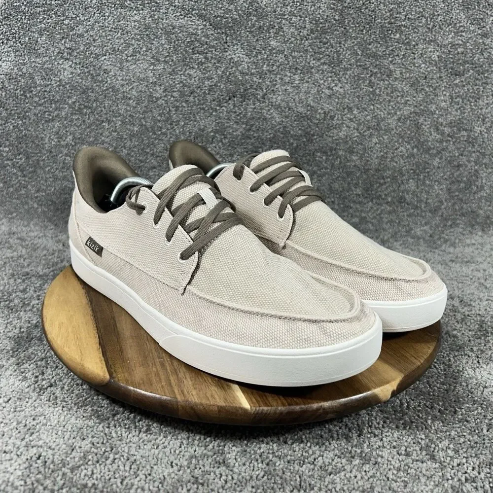 Kizik Porto Men’s Size 13 W Burlap Taupe Casual Boat Hands Free Shoes Used
